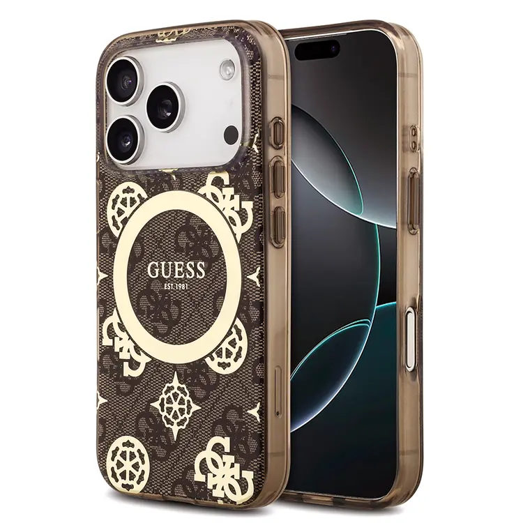iPhone 18 Pro MagSafe Uyumlu IML Desenli Kılıf - Guess Peony 4G