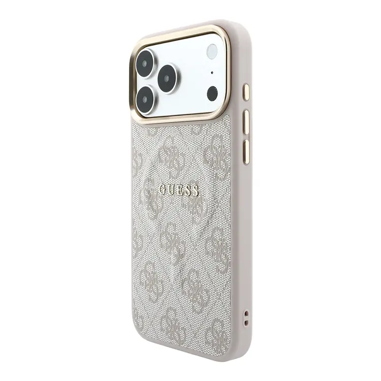 iPhone 18 Pro MagSafe Uyumlu Metal Kamera Çerçeveli Kılıf - Guess 4G Logolu