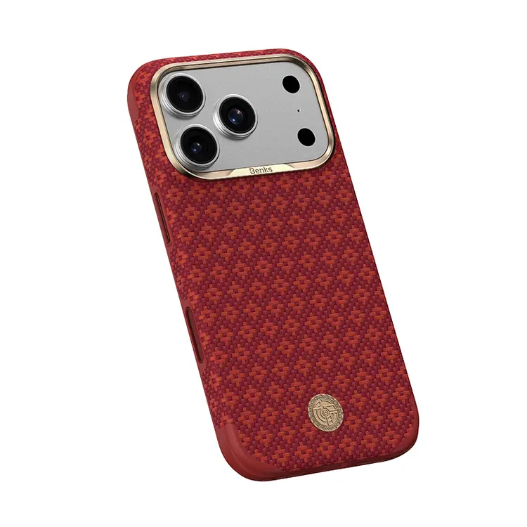 Apple iPhone 18 Pro Kılıf M-Safe Şarj Özellikli Benks ArmorPro ArmorEdge X9 Serisi Kevlar Karbon Kapak