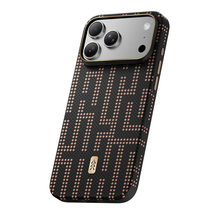 Apple iPhone 18 Pro Kılıf M-safe Şarj Özellikli Raptic Aramid Dual Ultra Grid Serisi Karbon Kapak