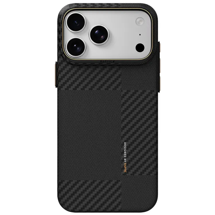 Apple iPhone 18 Pro Max Kılıf M-safe Şarj Özellikli 600D Metal Kamera Çerçeveli Raptic Aramid Fiber Karbon Geotik Serisi Kapak