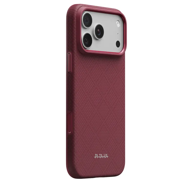 Apple iPhone 18 Pro Max Kılıf M-safe Şarj Özellikli Aramid Karbon Fiber Pitaka Argyle Serisi Summa Kapak