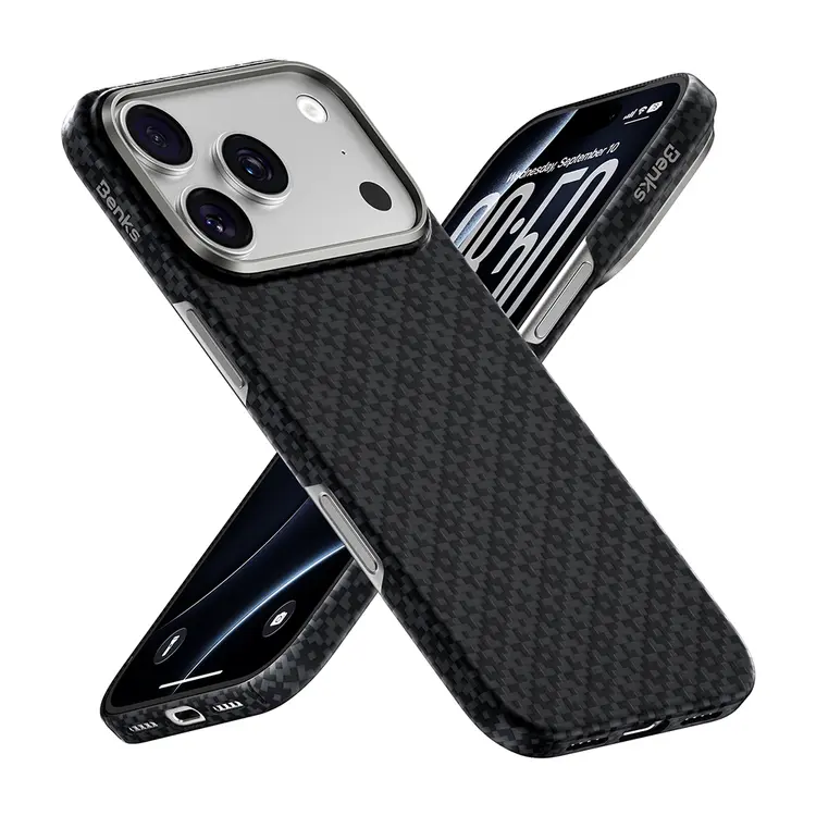iPhone 18 Pro Max MagSafe Uyumlu Kevlar Karbon Kılıf - Benks ArmorAir ArmorGrid