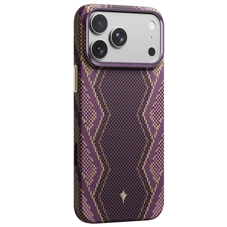 Apple iPhone 18 Pro Max Kılıf M-safe Şarj Özellikli Raptic Aramid Skin Scepter Serisi Karbon Kapak