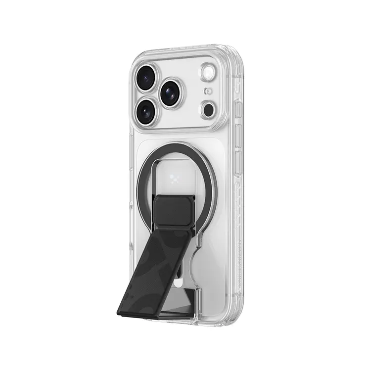 iPhone 18 Pro Max MagSafe Uyumlu Şeffaf Standlı Kılıf - Amazingthing Titan Pro Grip Stand