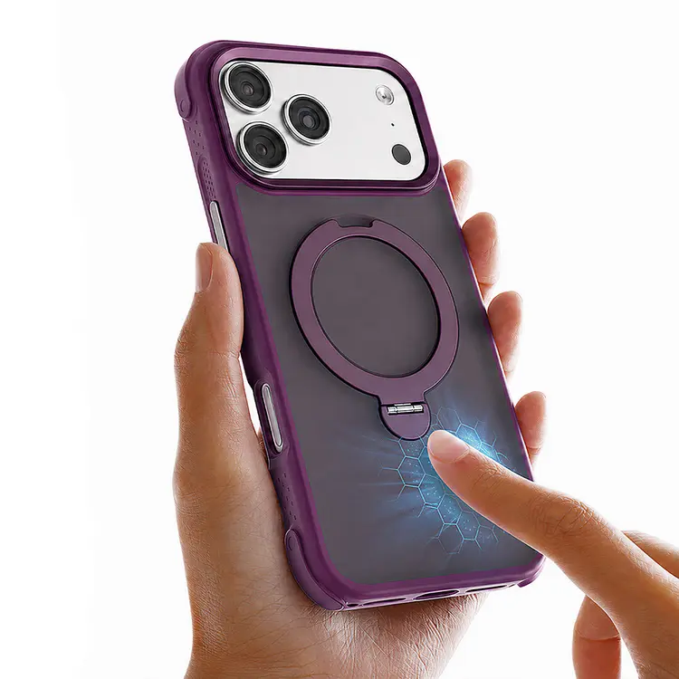 Apple iPhone 18 Pro Max Kılıf M-safe Şarj Özellikli Standlı Lenyes Eclat Kapak