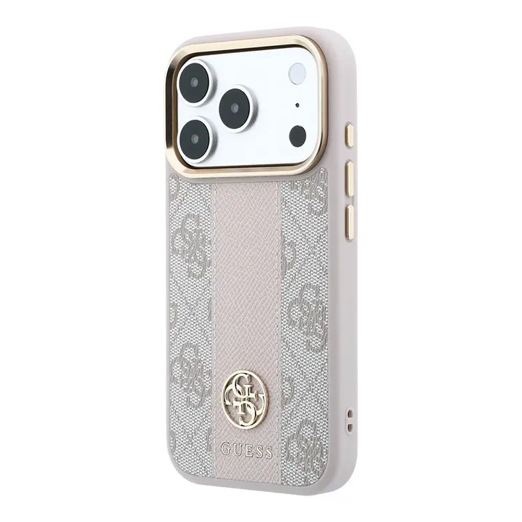 iPhone 18 Pro Max MagSafe Uyumlu Deri Kılıf - Guess 4G Desenli