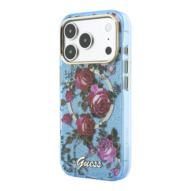 iPhone 18 Pro Max MagSafe Uyumlu Gül Desenli Kılıf - Guess Lisanslı