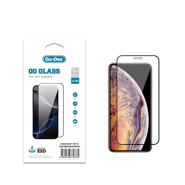 iPhone XS 5.8 Temperli Cam Ekran Koruyucu - Go Des OG Glass