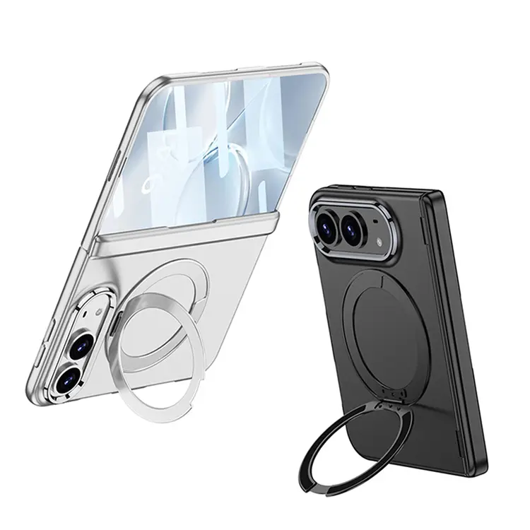 iPhone Duo MagSafe Uyumlu Ring Standlı Sert PC Kılıf - Zore Kıpta KPT-07