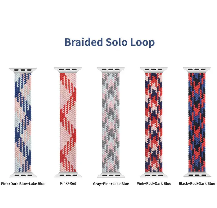 Apple Watch 42 mm Örgü Solo Loop Kordon - Wiwu Braided Contrast Color
