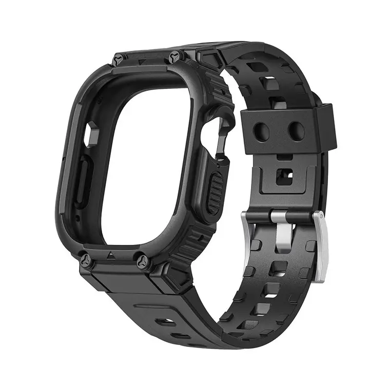 Apple Watch Ultra 49 mm Sert PC Kasa Koruyuculu Silikon Kordon - Wiwu Armor