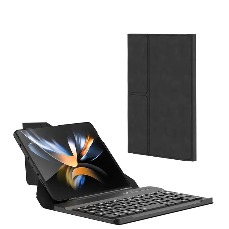 Galaxy Z Fold 3 Kılıf Standlı Klavyeli Kalem Bölmeli Zore Kıpta Klavyeli Kılıf