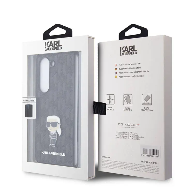Galaxy Z Fold 5 Kılıf, Lisanslı Karl Lagerfeld Saffiano Kapak