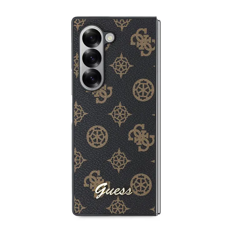 Galaxy Z Fold 6 Kılıf Guess Lisanslı Peony Script Kapak - Siyah