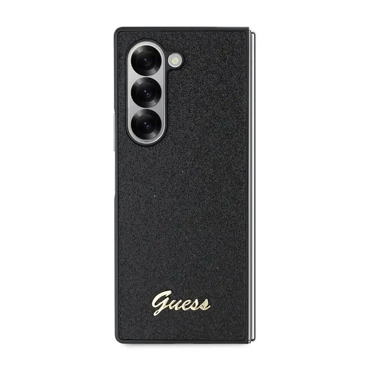 Galaxy Z Fold 6 Kılıf Guess Lisanslı Glitter Script Kapak - Siyah