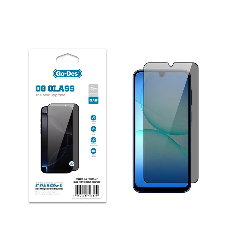 Galaxy A17 Gizlilik Filtreli Temperli Cam Ekran Koruyucu - Go Des OG Glass Privacy