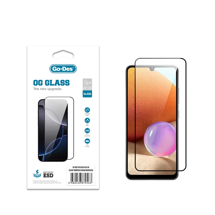 Galaxy A23 Temperli Cam Ekran Koruyucu - Go Des OG Glass