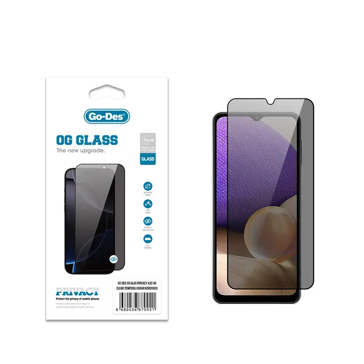 Galaxy A32 4G Gizlilik Filtreli Temperli Cam Ekran Koruyucu - Go Des OG Glass Privacy