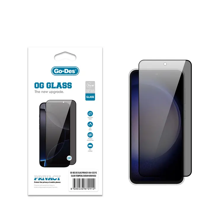 Galaxy A54 Gizlilik Filtreli Temperli Cam Ekran Koruyucu - Go Des OG Glass Privacy