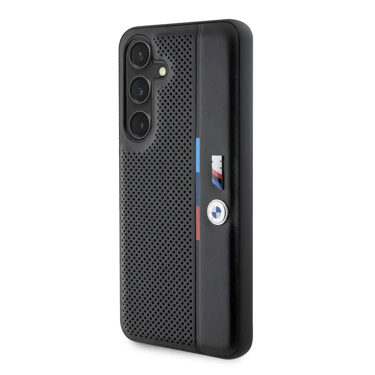 Galaxy S24 BMW Lisanslı M Logolu Üç Renk Çizgili Delikli Kılıf - Detail Line