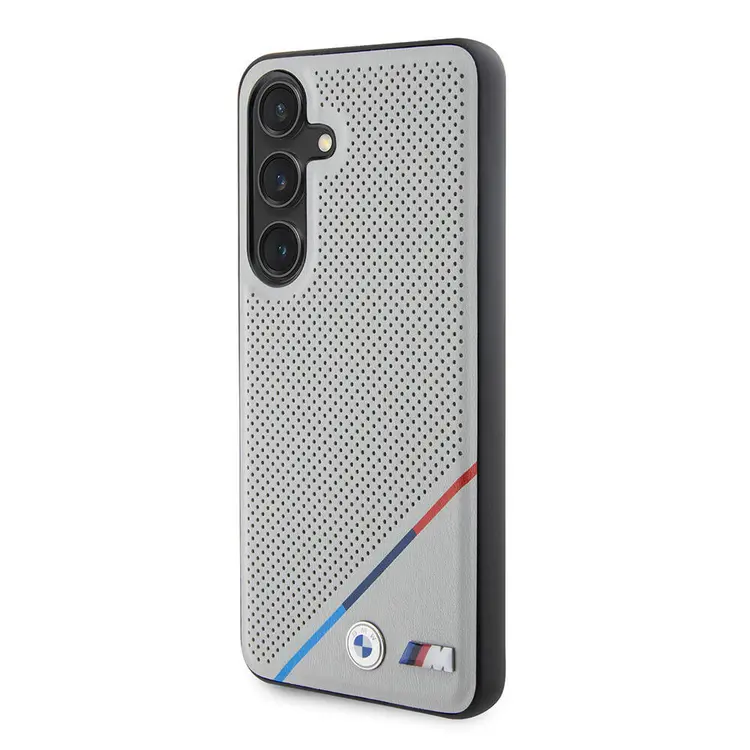 Galaxy S24 MagSafe Uyumlu Delikli Deri Kılıf - BMW M Logolu