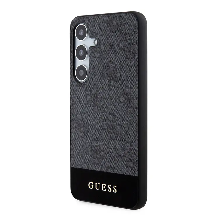 Galaxy S24 PU Deri Şerit Logo Tasarımlı Kılıf - Guess Lisanslı