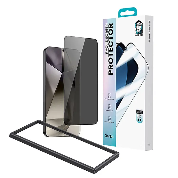 Galaxy S24 Plus Gizlilik Ekran Koruyucu, 0.3 mm Temperli Cam - Benks Ultra Shield