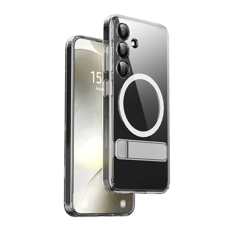Galaxy S24 Plus MagSafe Uyumlu Şeffaf Standlı Kılıf - Wiwu KCC-025 Aurora