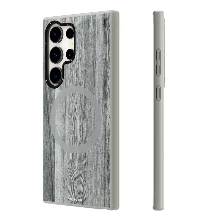 Galaxy S24 Ultra MagSafe Uyumlu Sararmaya Dayanıklı Kılıf - Youngkit Wood Forest