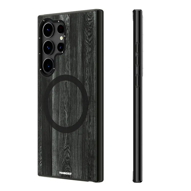 Galaxy S24 Ultra MagSafe Uyumlu Sararmaya Dayanıklı Kılıf - Youngkit Wood Forest