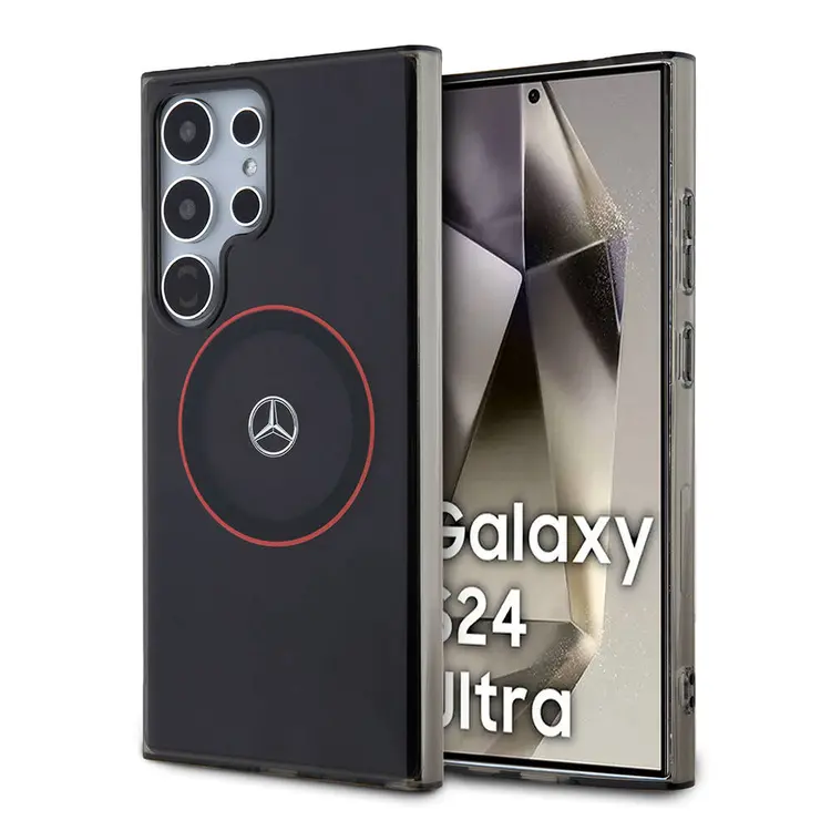 Galaxy S24 Ultra MagSafe Uyumlu Lisanslı Kılıf - Mercedes Benz Red Ring