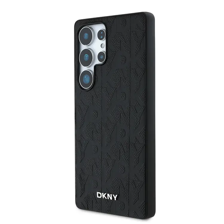 Galaxy S25 Ultra Manyetik PU Deri Kılıf - DKNY Grid Pattern
