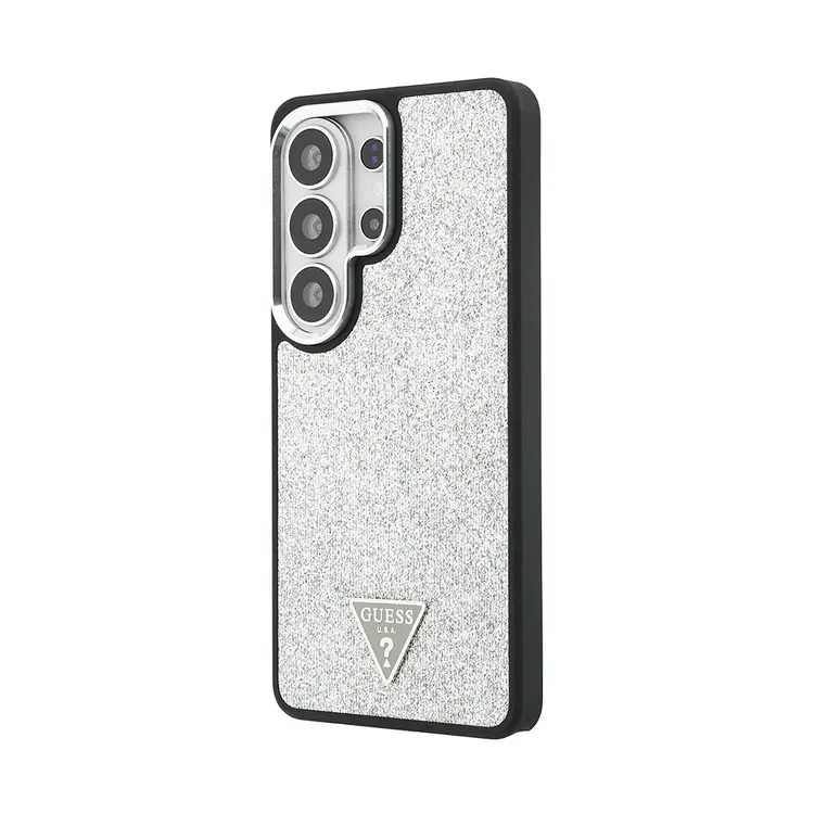 Galaxy S26 Ultra MagSafe Uyumlu Metal Kamera Çerçeveli Kılıf - Guess Glitter